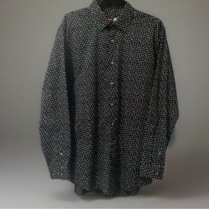 Slim JF J. Ferrar Polka button Down Polka Dot Shirt Size Large NWOT